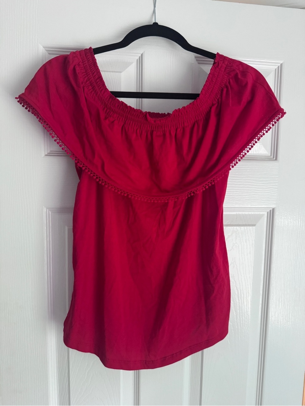 Ralph Lauren On/Off-Shoulder Ruffle Peasant Blouse Cottagecore